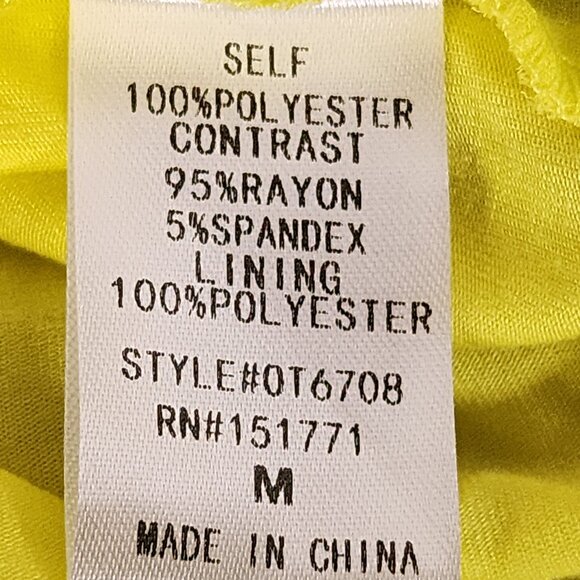 Betsey's Boutique Shop Bright Yellow Slit Clasp Front Closure Blouse Tank Size M - Picture 15 of 16